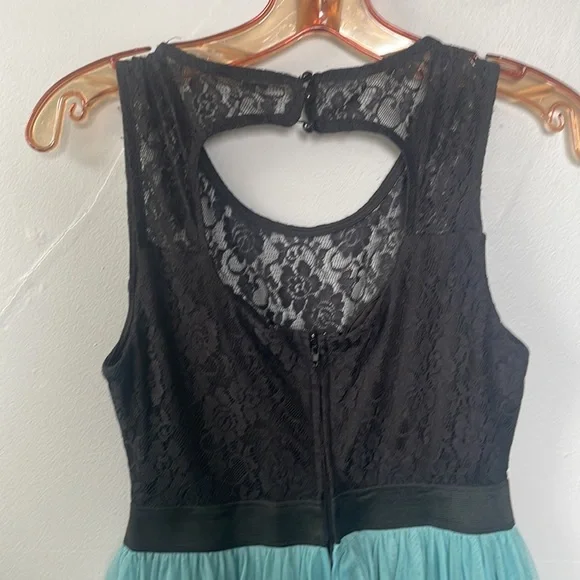 Wet Seal Size 5 black cut out lace top blue tulle Y2K dress whimsigoth fairy - Picture 5 of 7